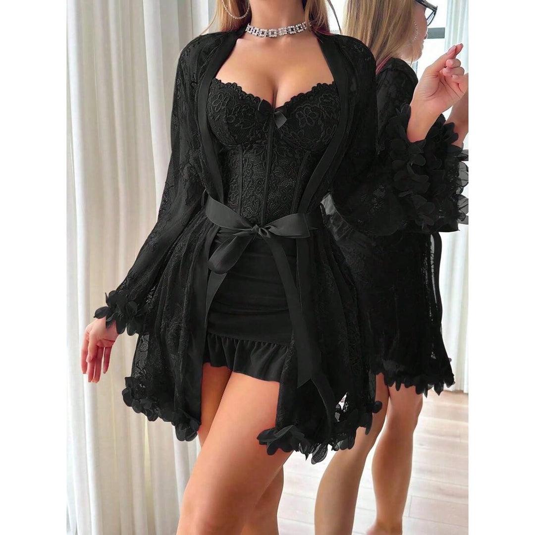 Women’s Lace Lingerie Robe Set –  Sexy Nightwear & Romantic Sleepwear