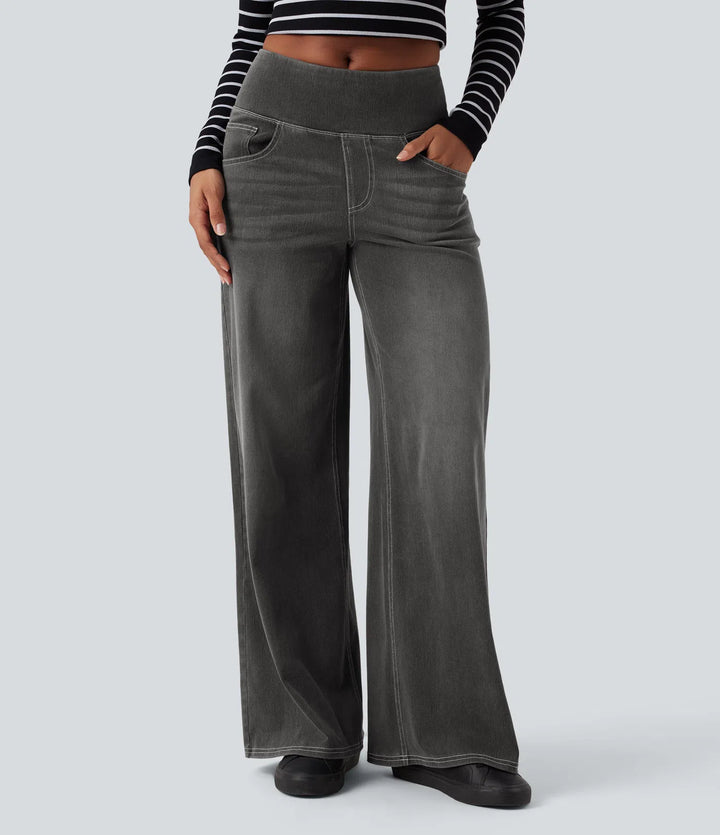 Women’s High Waisted Stretch Wide Leg Jeans