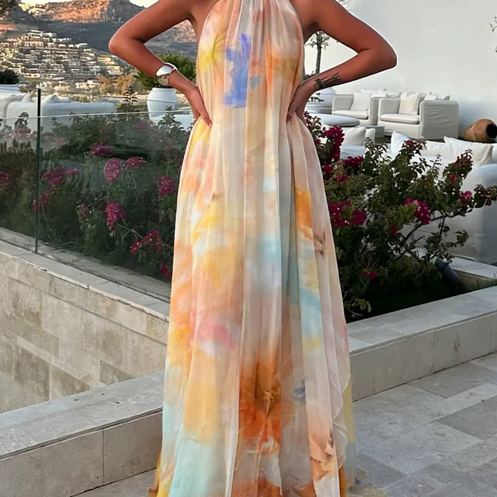 Women’s Tie-Dye Chiffon Maxi Dress