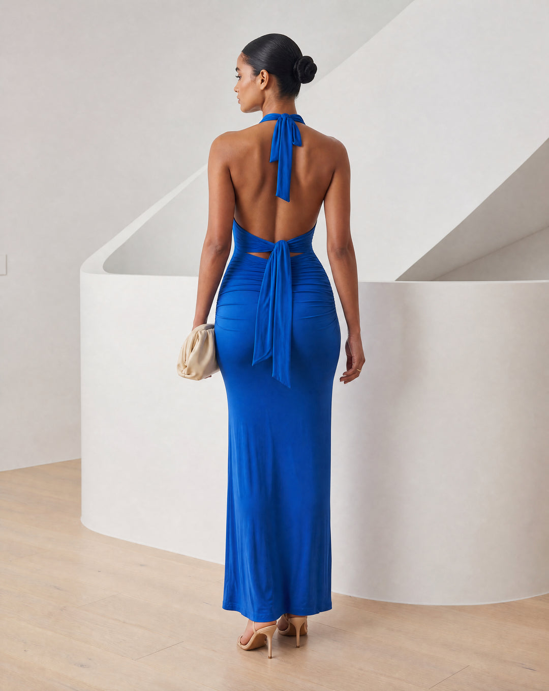 Women’s Halter Neck Backless Maxi Dress