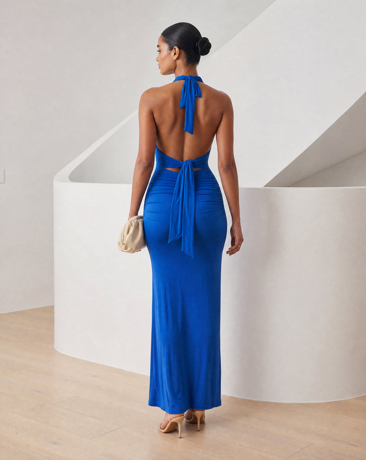 Women’s Halter Neck Backless Maxi Dress