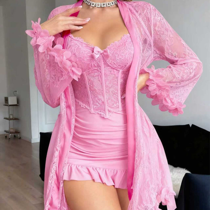 Women’s Lace Lingerie Robe Set –  Sexy Nightwear & Romantic Sleepwear