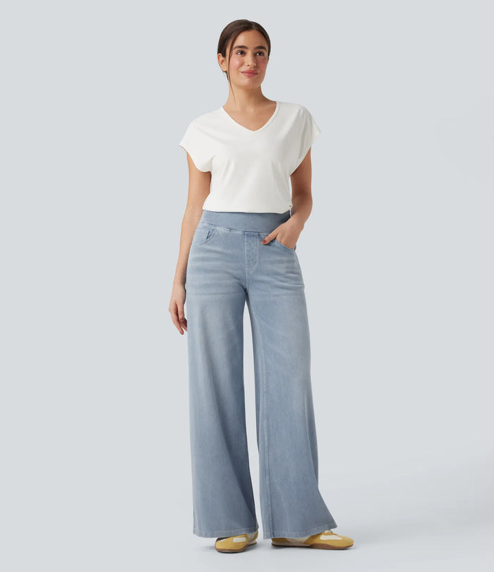 Women’s High Waisted Stretch Wide Leg Jeans