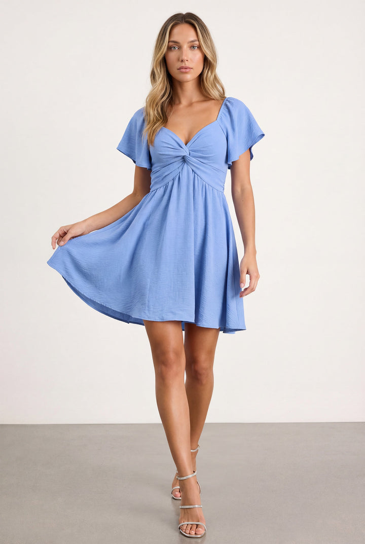 Women's High Waist Twist Front Summer Dress