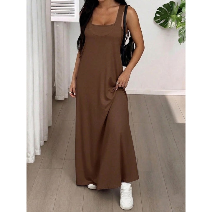 Women’s Solid Color Two Piece Maxi Dress Set