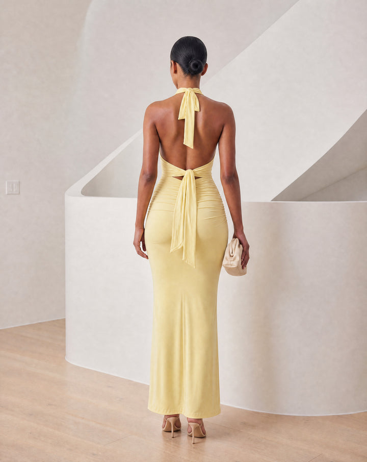 Women’s Halter Neck Backless Maxi Dress