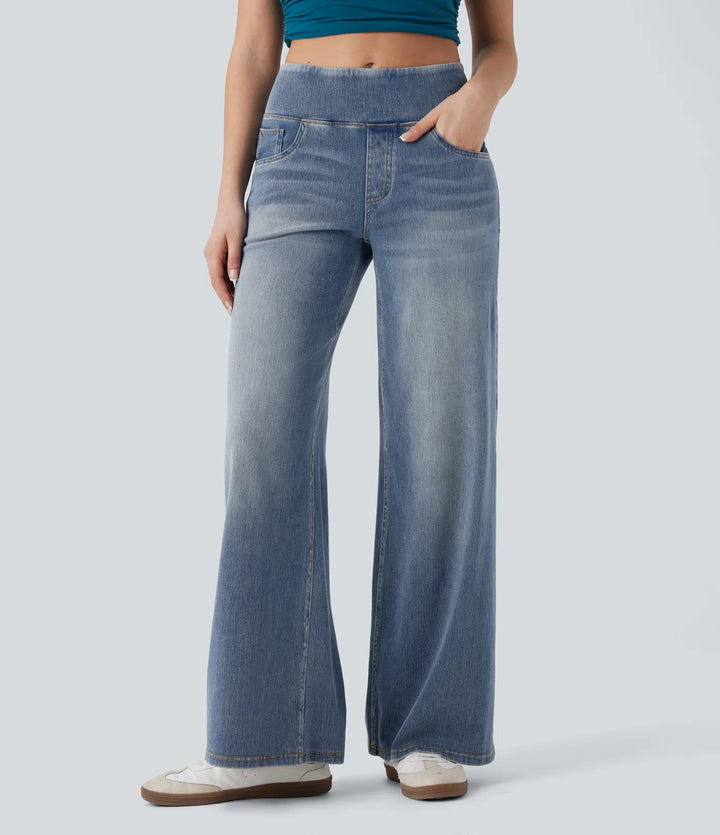 Women’s High Waisted Stretch Wide Leg Jeans