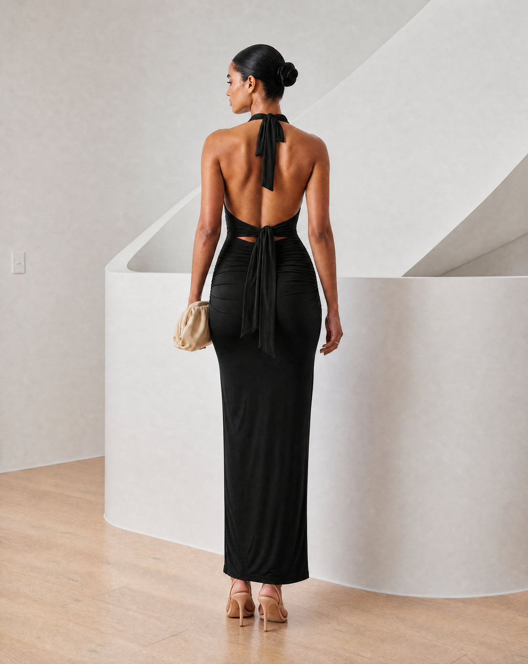 Women’s Halter Neck Backless Maxi Dress