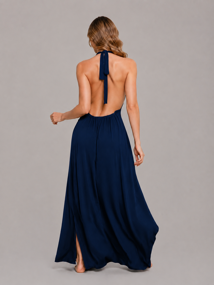 Women’s Sexy Deep V Backless Maxi Dress