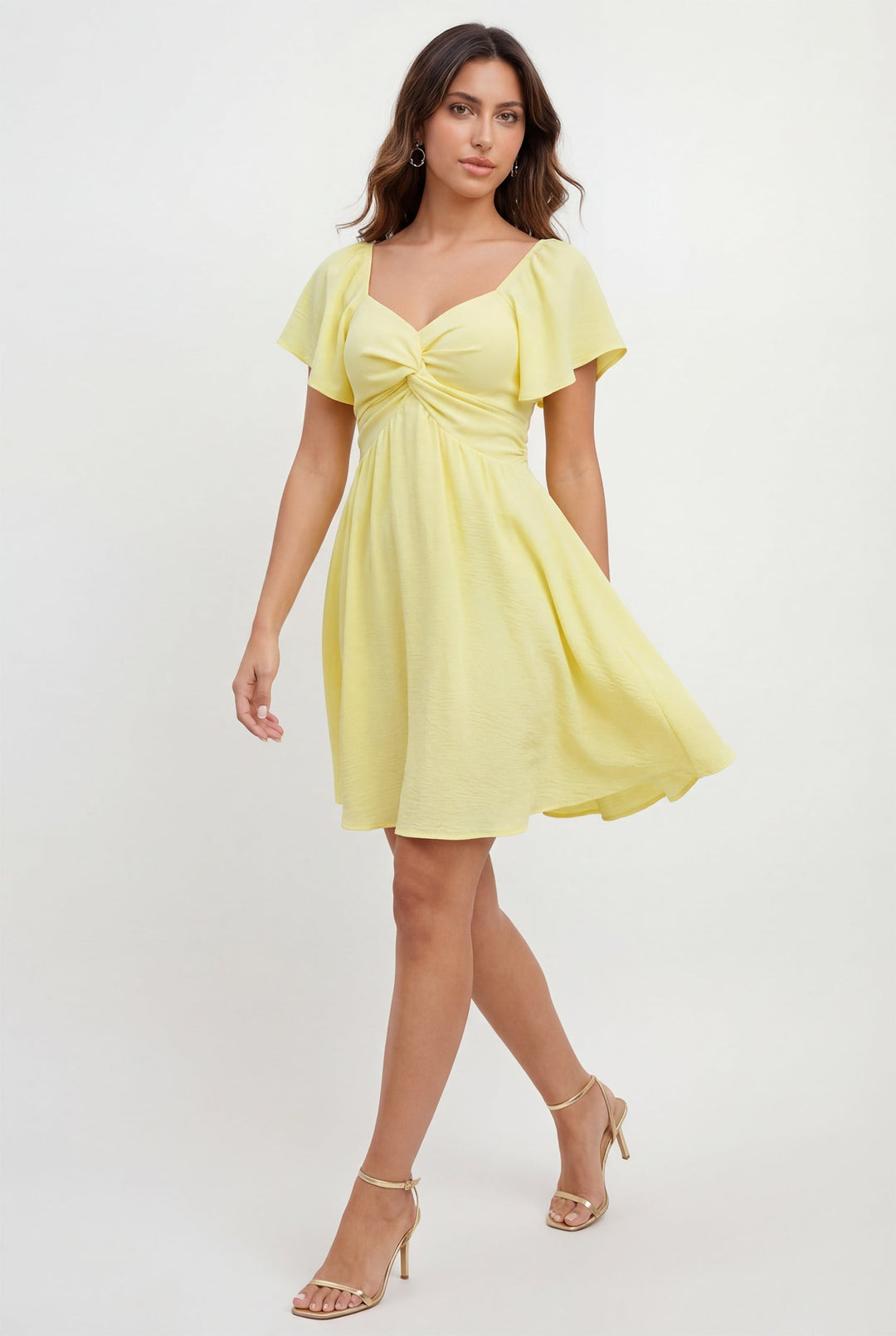 Women's High Waist Twist Front Summer Dress