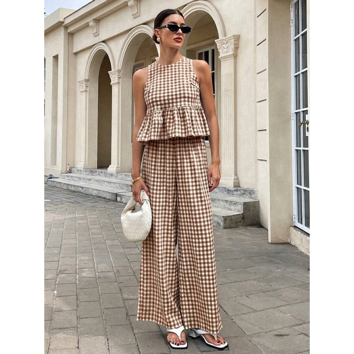 Women’s Ruffle Sleeveless Two Piece Set