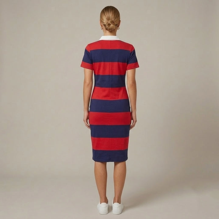 Women’s Color Block Polo Midi Dress