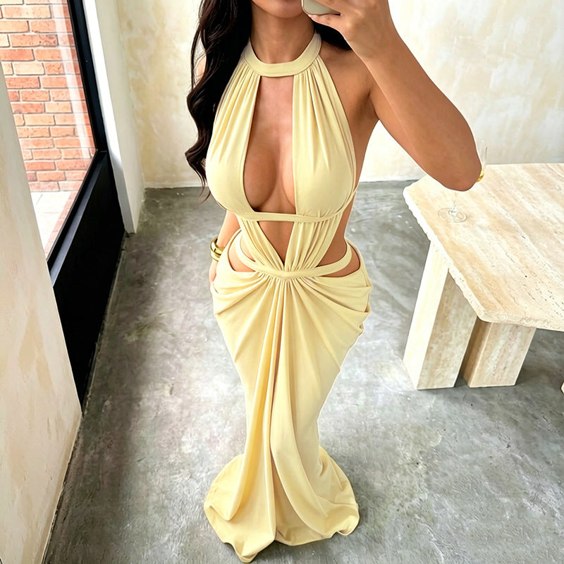 Women’s Cutout Ruched Maxi Dress