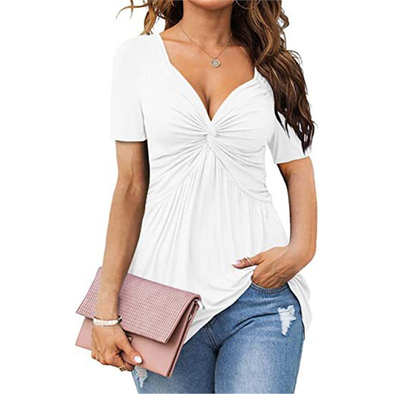 Women’s Ruched V-Neck Top
