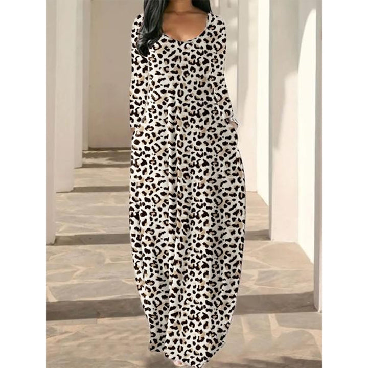Women’s Long Sleeve Maxi Dress – Relaxed Fit Casual Dress with Pockets