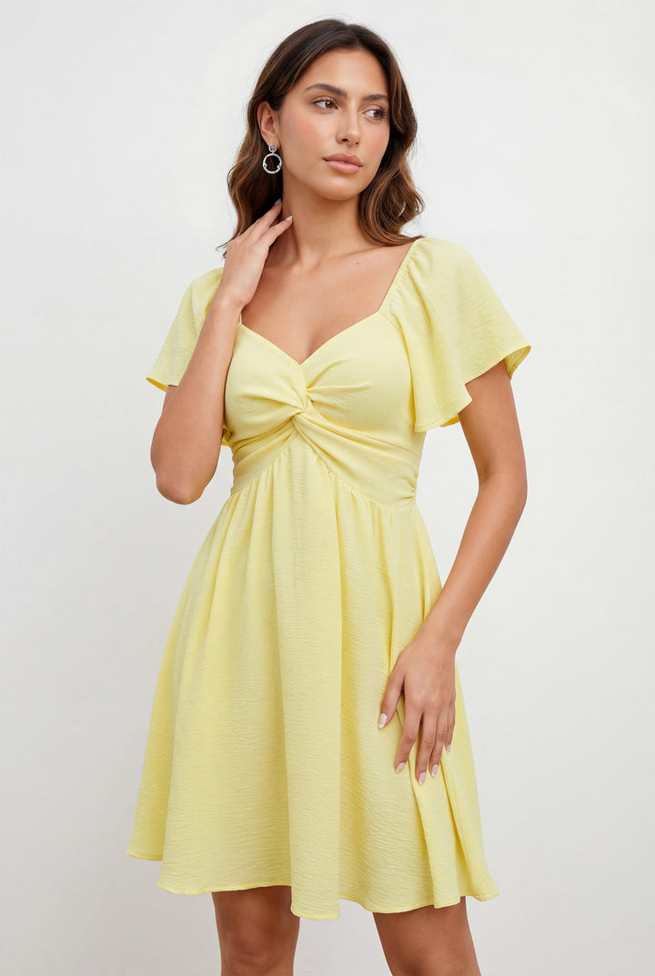 Women's High Waist Twist Front Summer Dress