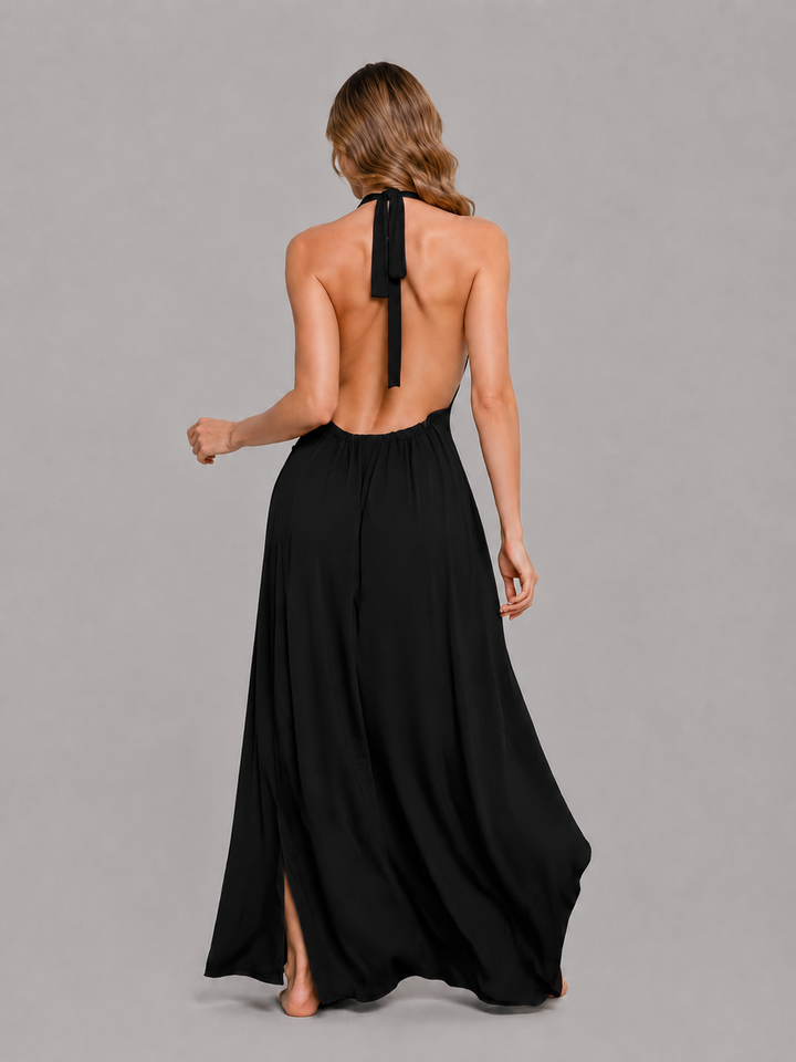 Women’s Sexy Deep V Backless Maxi Dress