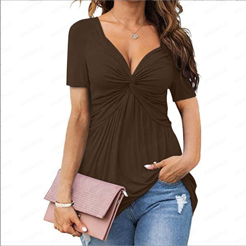Women’s Ruched V-Neck Top
