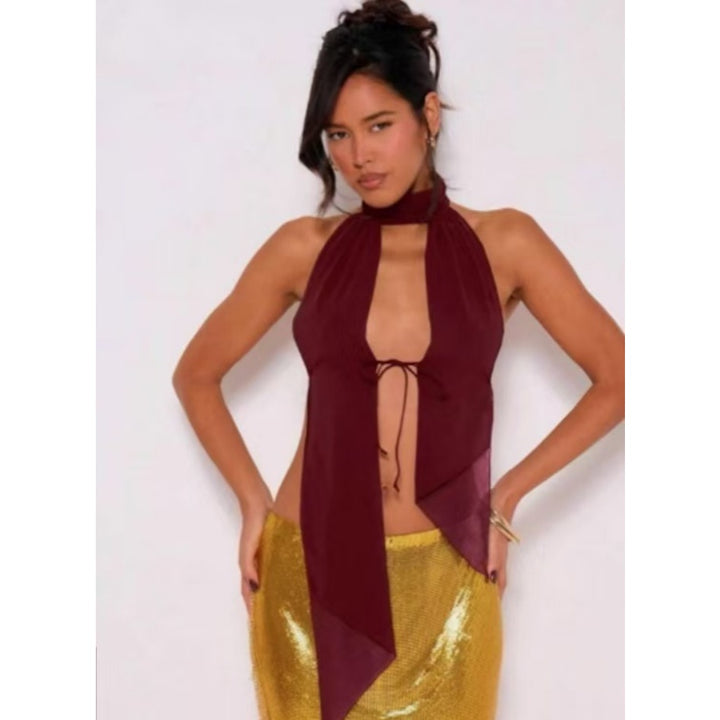 Women’s Leopard Halter Crop Top