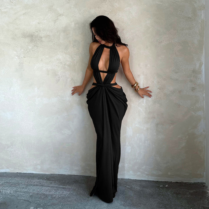 Women’s Cutout Ruched Maxi Dress