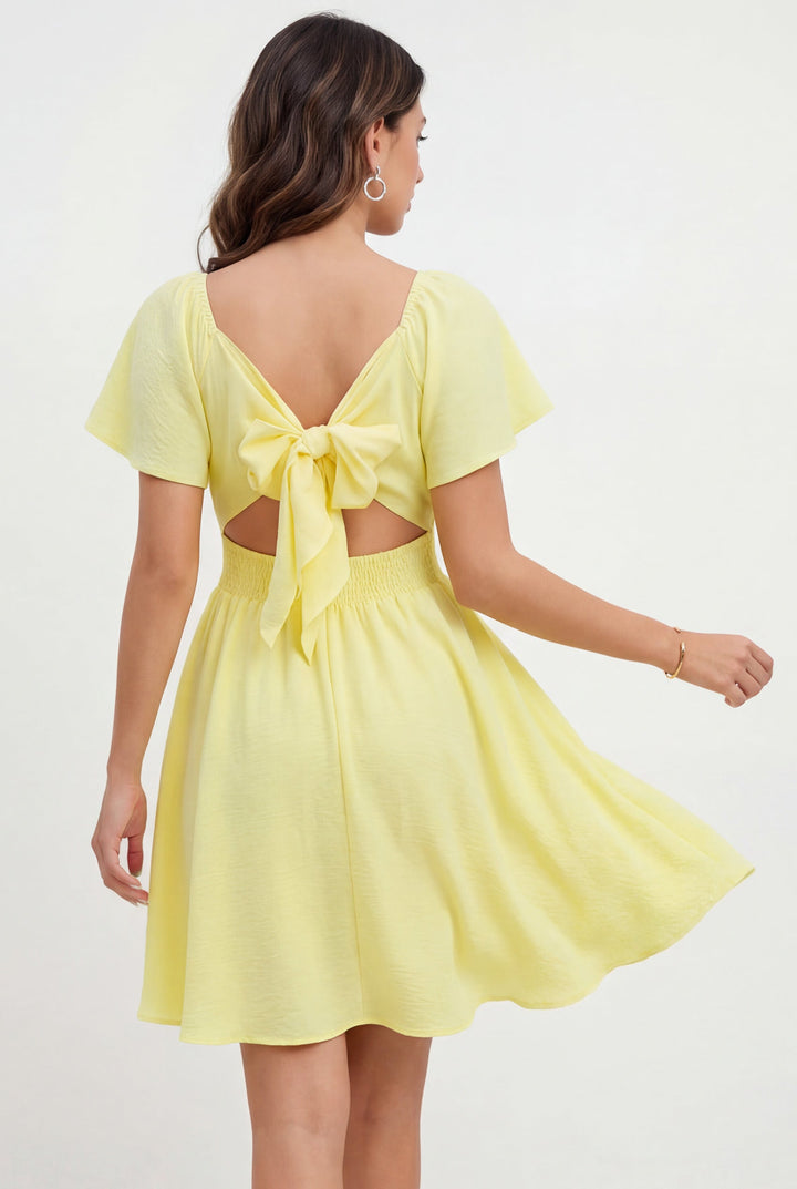 Women's High Waist Twist Front Summer Dress