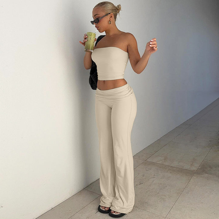 Women’s Tube Top & Flare Pants Set