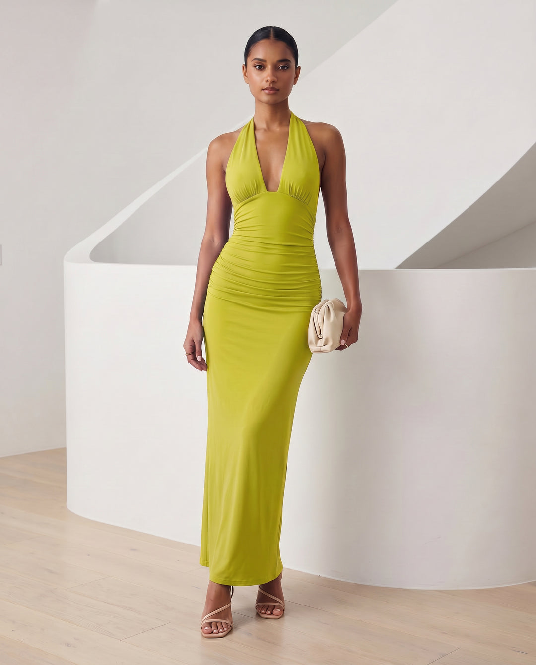 Women’s Halter Neck Backless Maxi Dress
