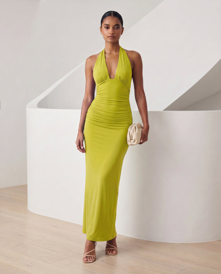 Women’s Halter Neck Backless Maxi Dress