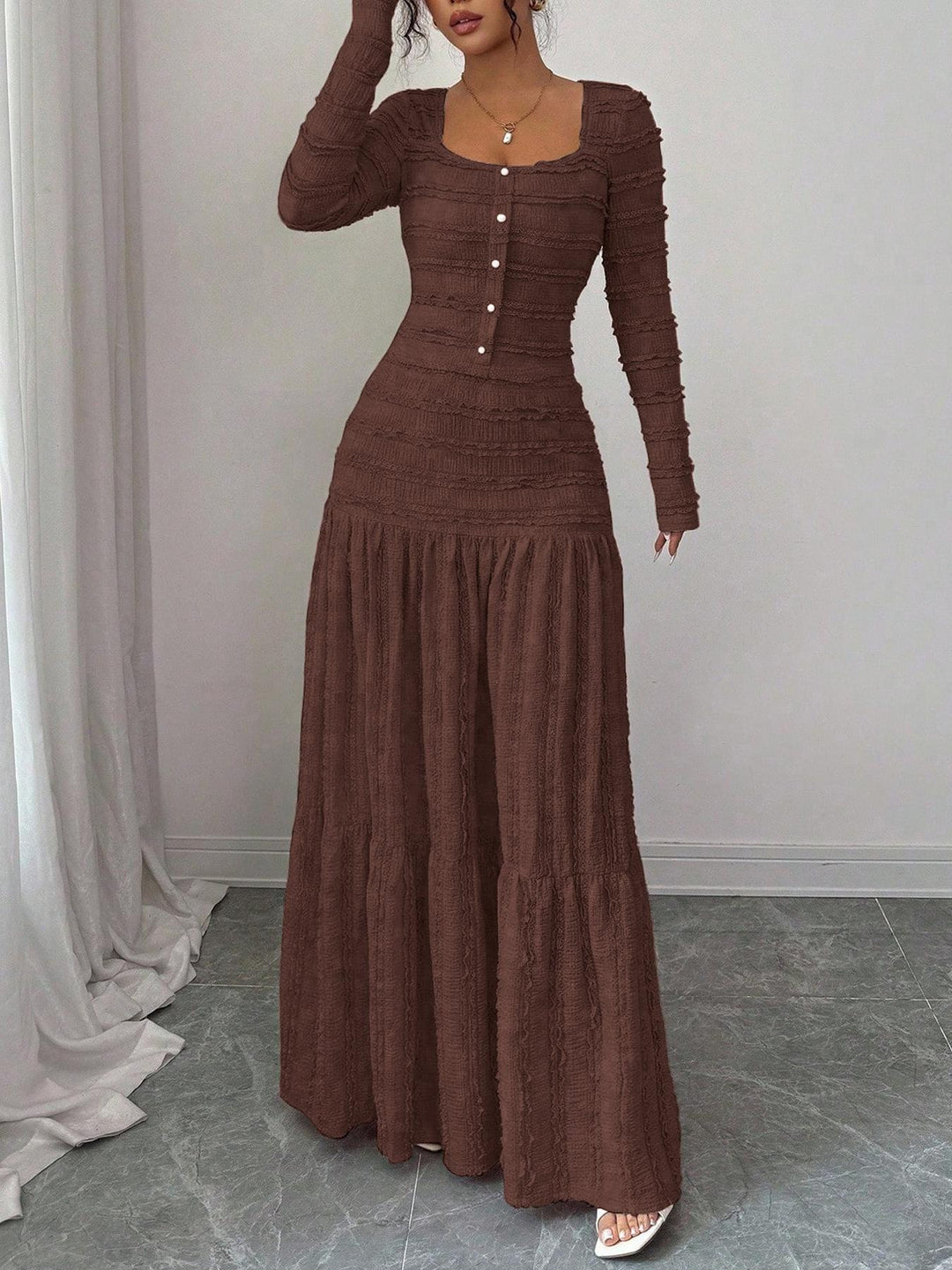 Women’s High Waist Tiered Maxi Dress
