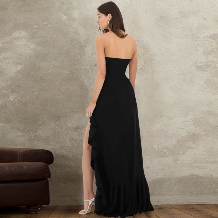 Women’s Strapless Slit Maxi Dress