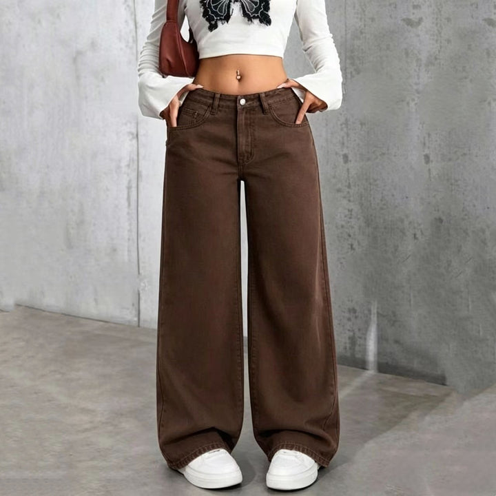 Women’s High Wide Leg Straight Jeans