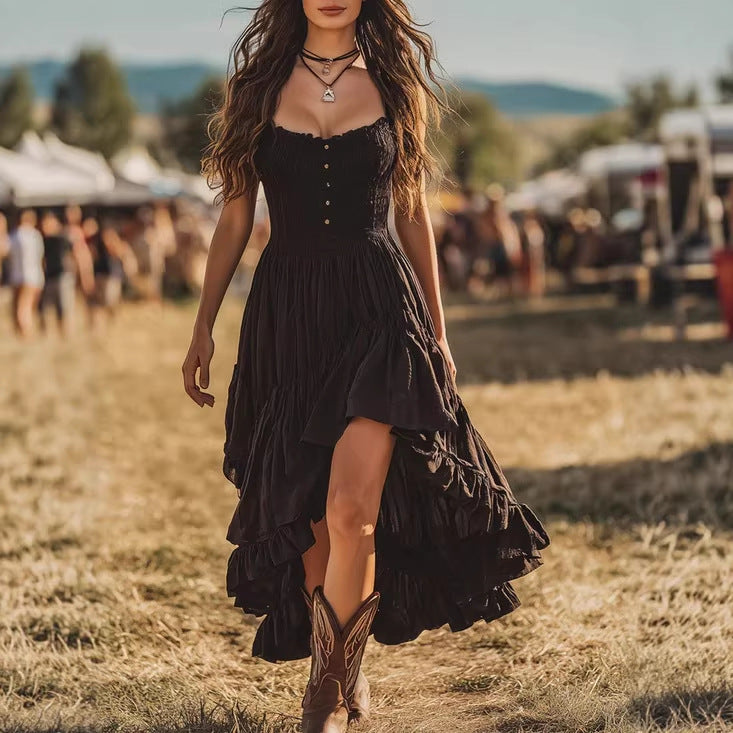 Women’s Vintage Strapless Maxi Dress