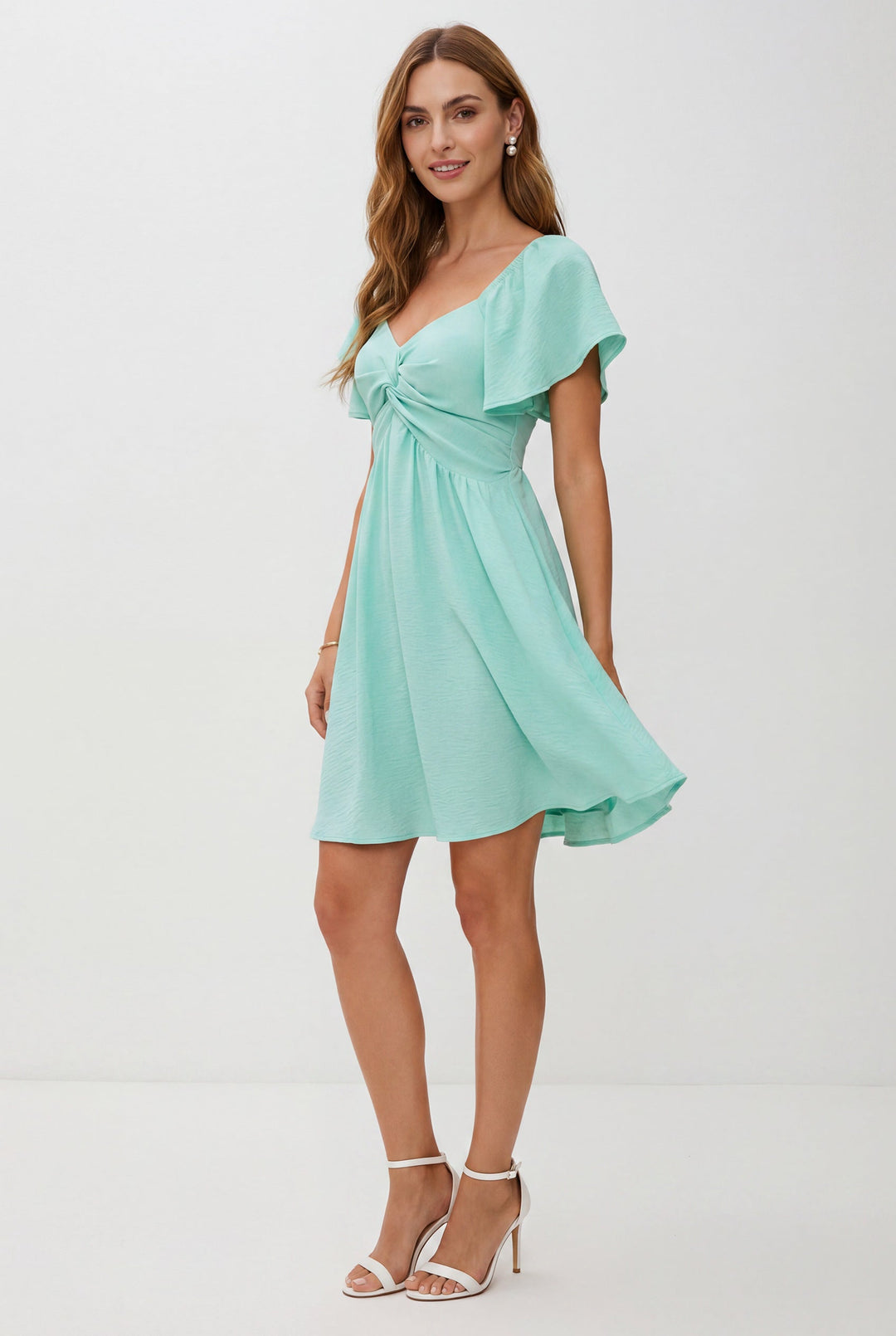 Women's High Waist Twist Front Summer Dress