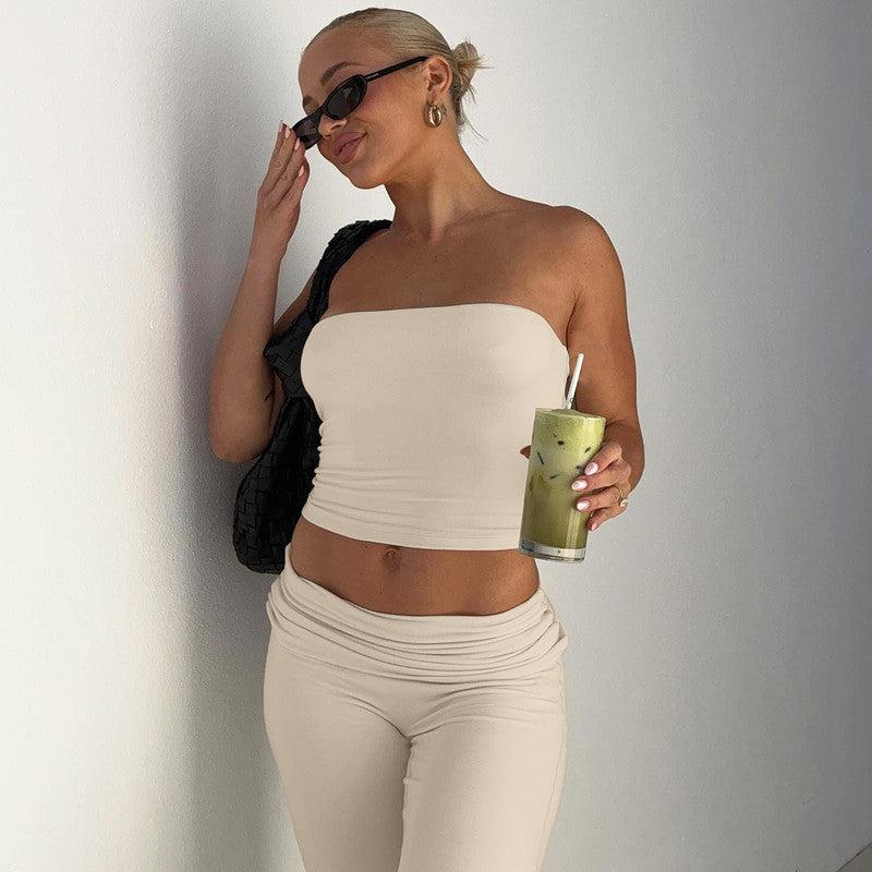 Women’s Tube Top & Flare Pants Set