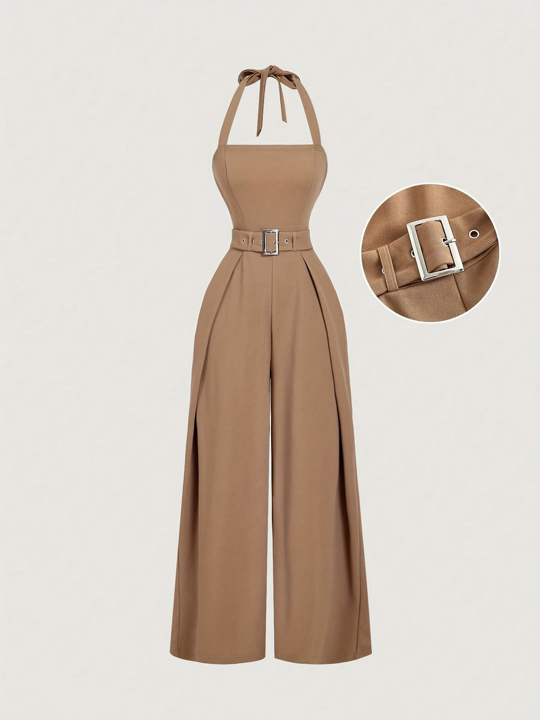 Women’s Belted Wide Leg Jumpsuit