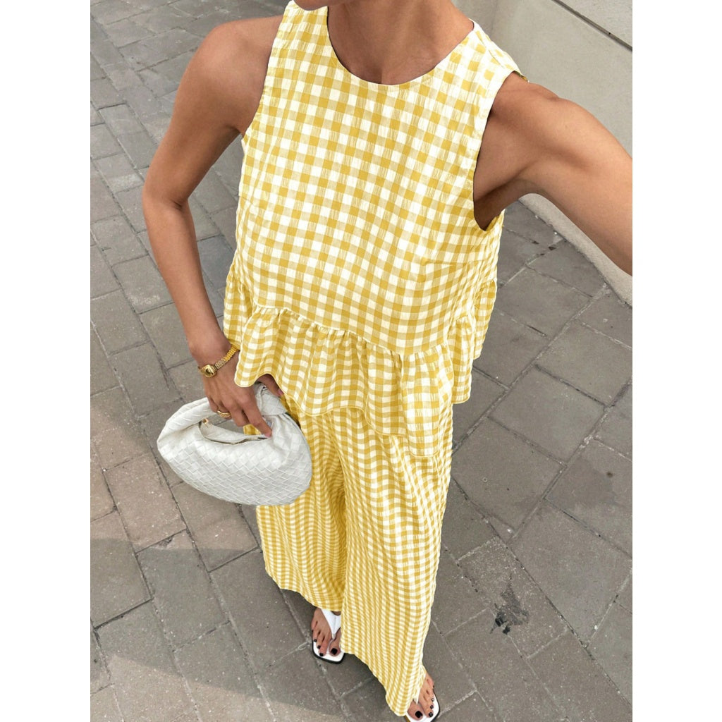 Women’s Ruffle Sleeveless Two Piece Set