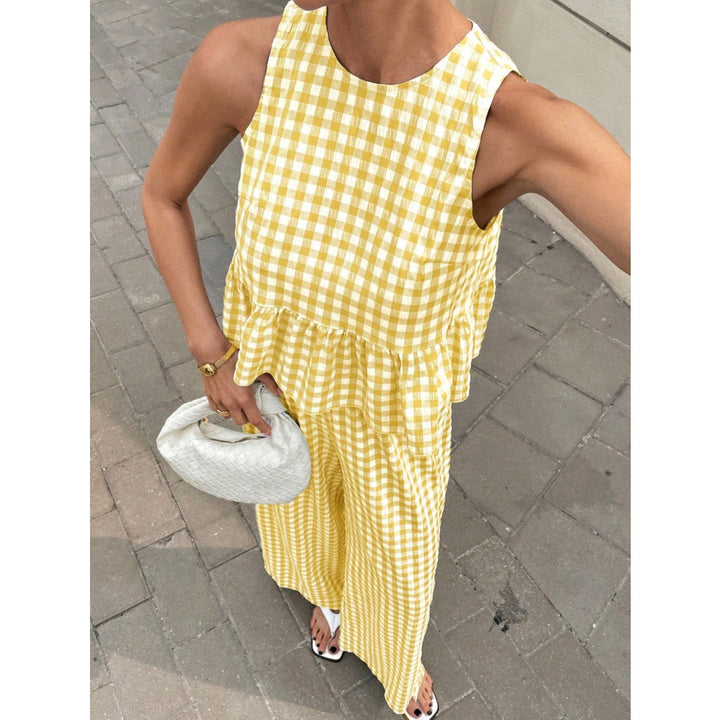 Women’s Ruffle Sleeveless Two Piece Set