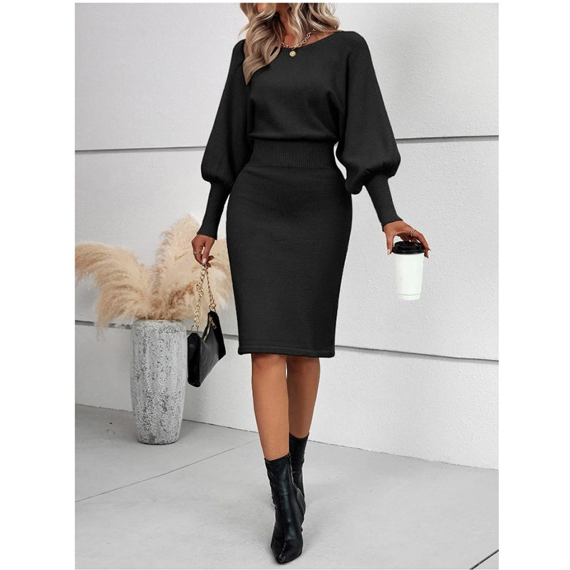 Women’s Long Sleeve Knit Midi Dress