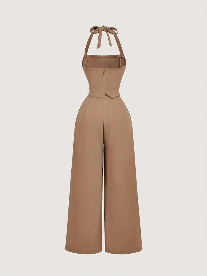 Women’s Belted Wide Leg Jumpsuit