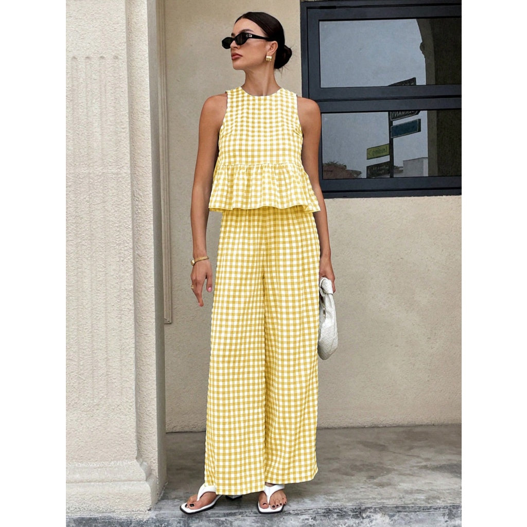 Women’s Ruffle Sleeveless Two Piece Set