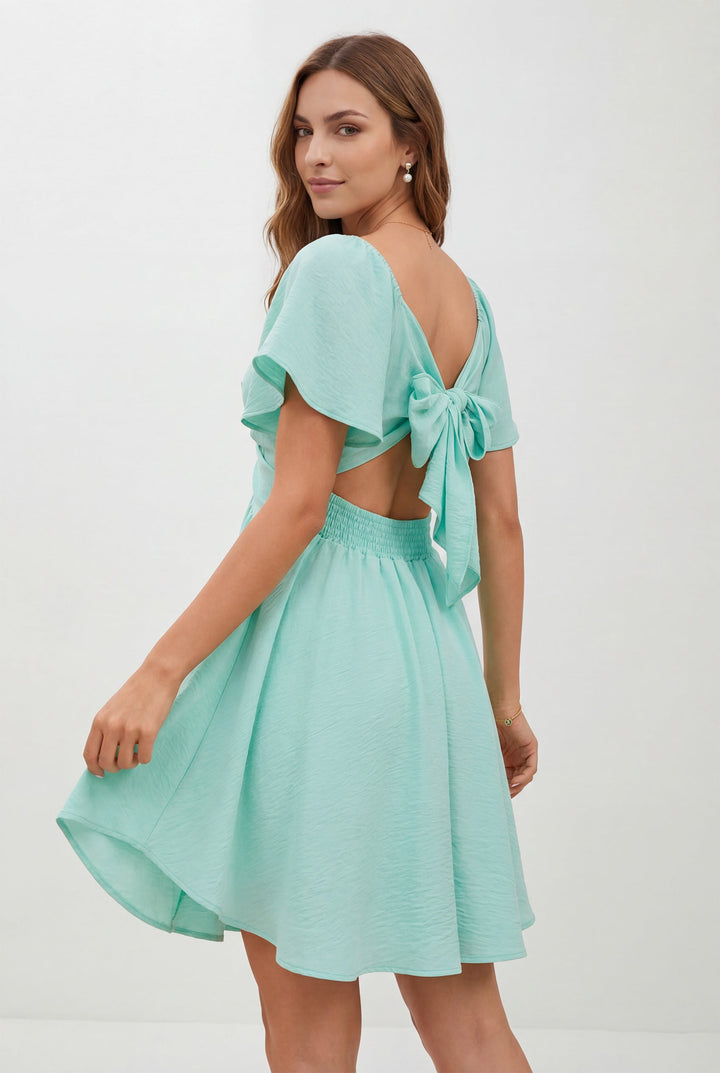 Women's High Waist Twist Front Summer Dress