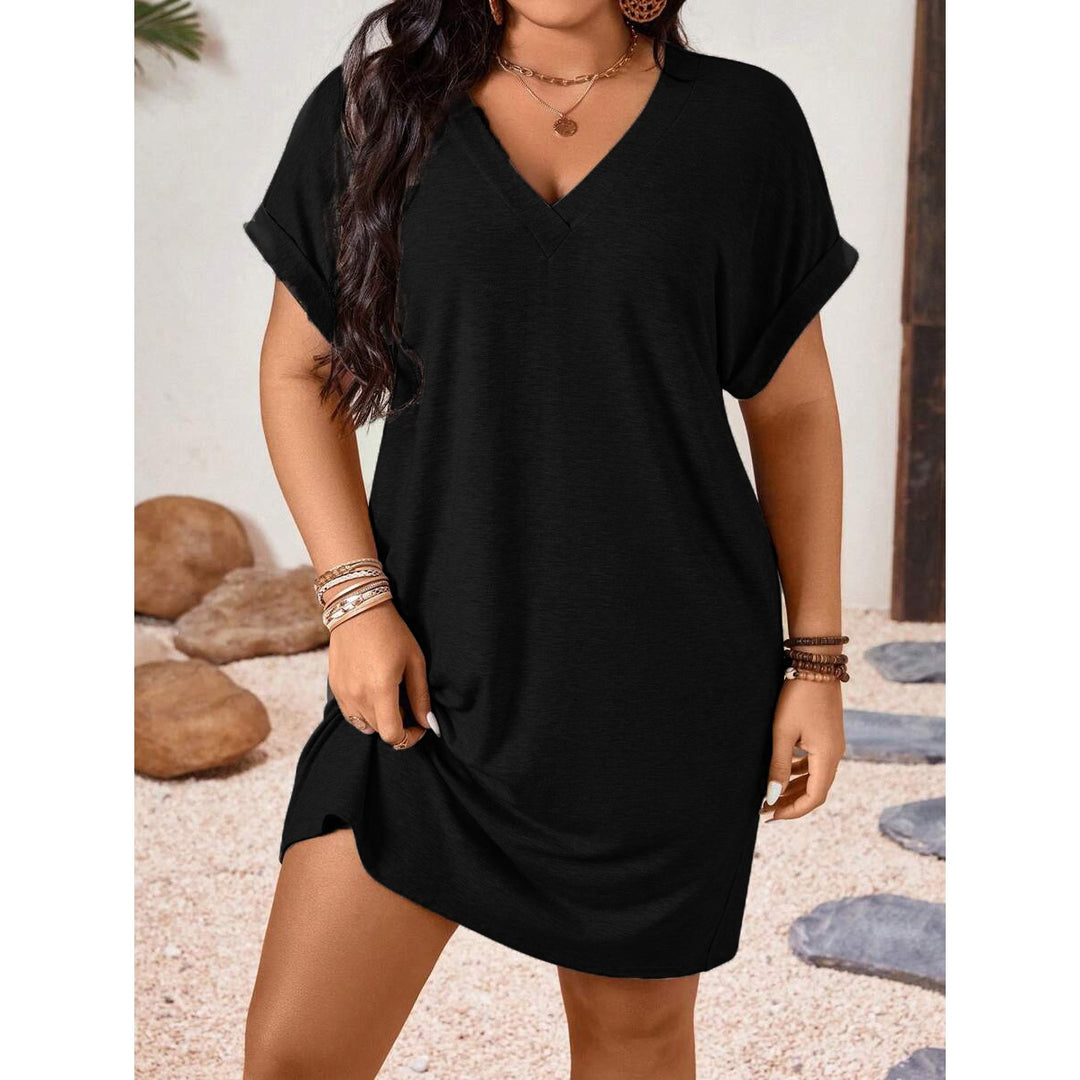 Women’s Solid V-Neck Mini Dress
