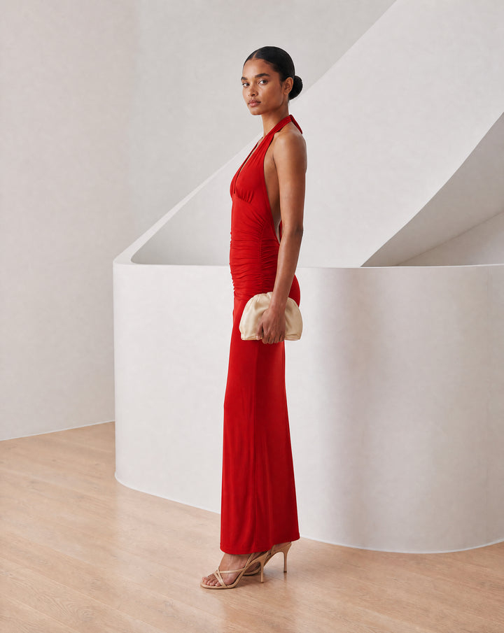 Women’s Halter Neck Backless Maxi Dress