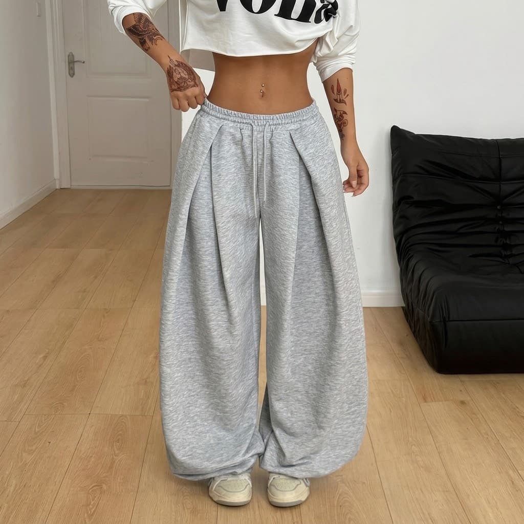 Women’s Y2K High Waisted Wide Leg Sweatpants
