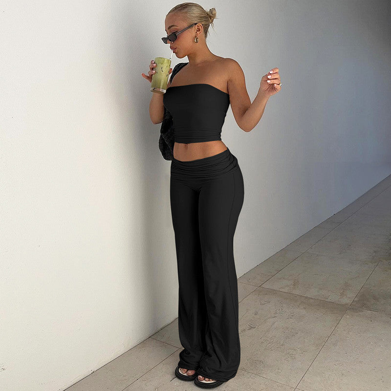 Women’s Tube Top & Flare Pants Set