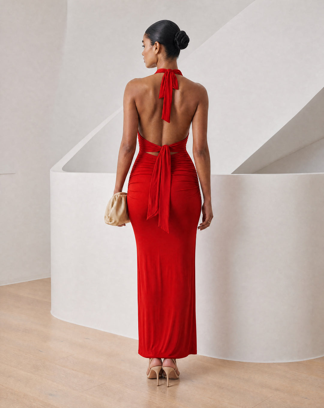 Women’s Halter Neck Backless Maxi Dress