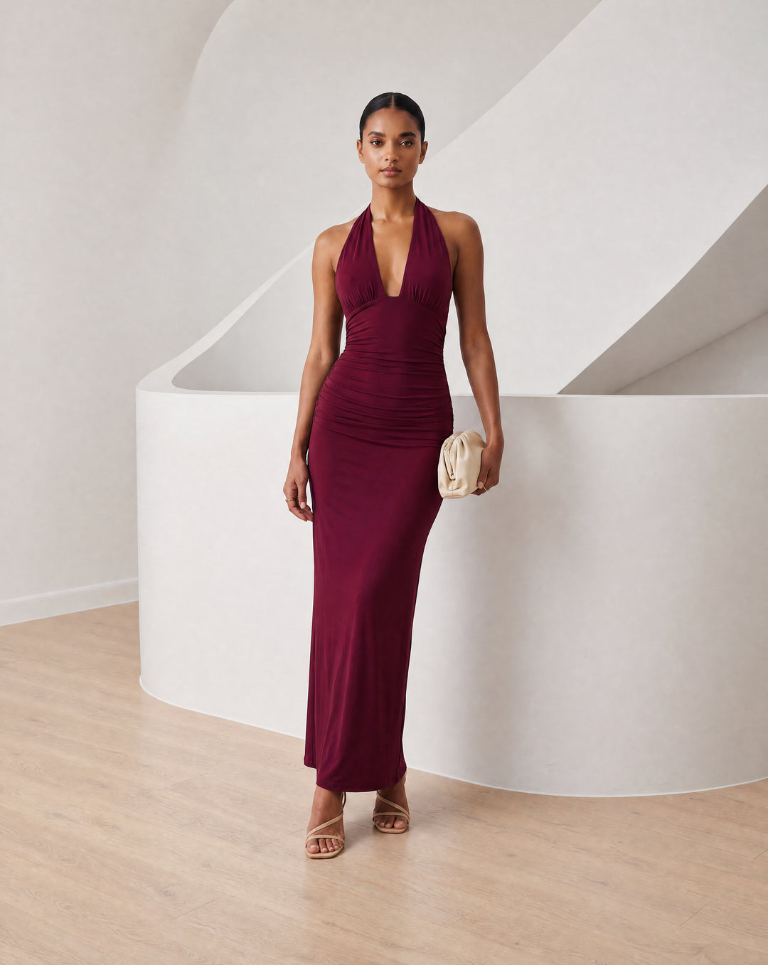 Women’s Halter Neck Backless Maxi Dress