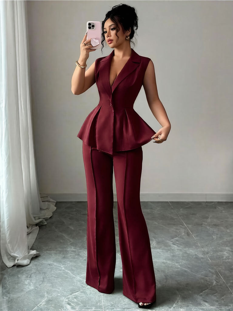 Women’s Deep V Neck Sleeveless Waist