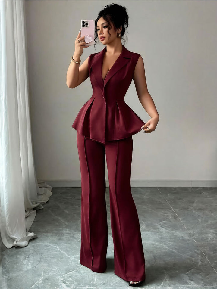 Women’s Deep V Neck Sleeveless Waist