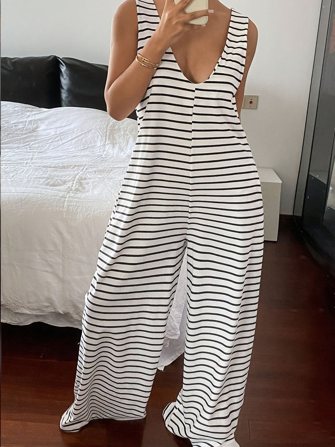 Women’s Striped Wide Leg Jumpsuit